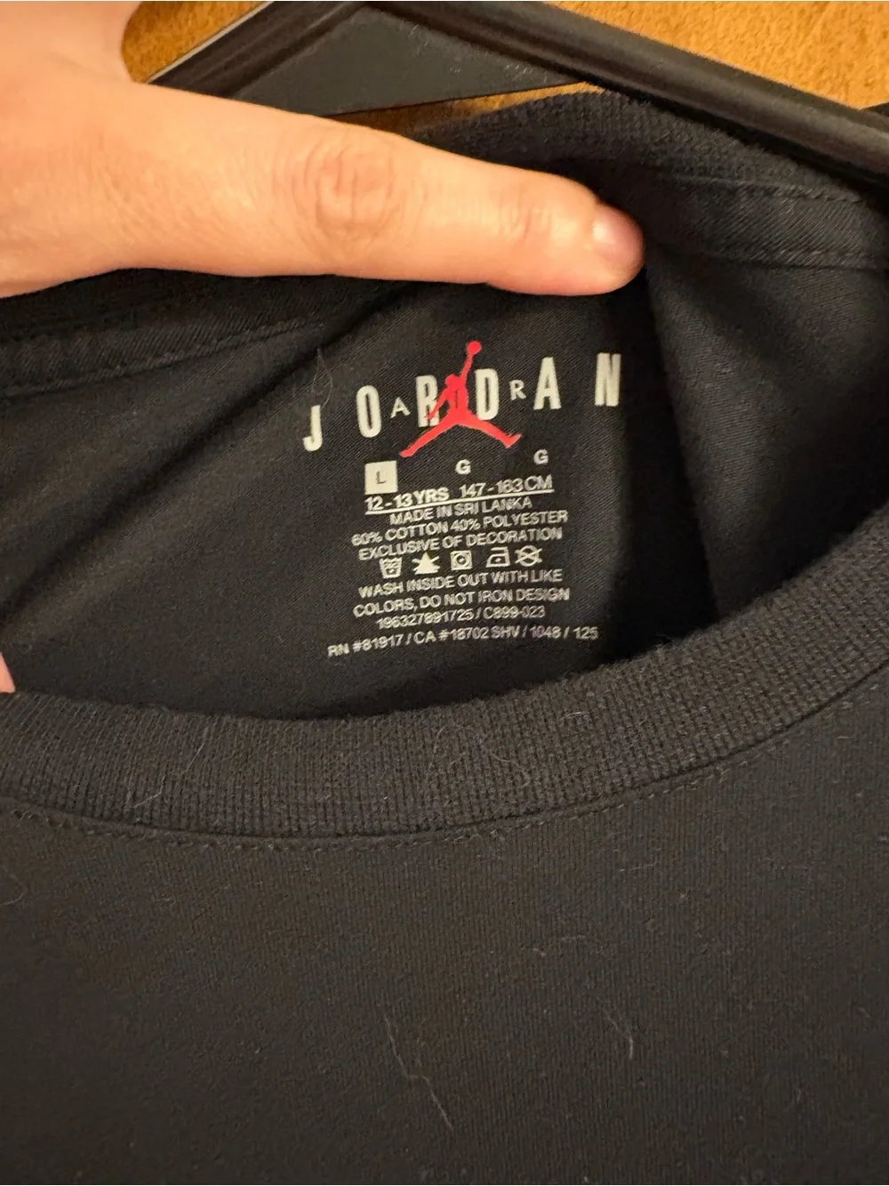 Kid’s Black T-Shirt with Small Sneaker Patch